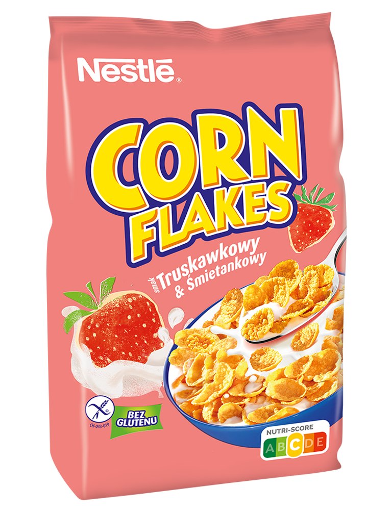 Nestlé CORN FLAKES smak truskawkowy i śmietankowy